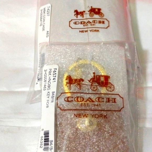 Coach Green Leather Wallet Brown Leather 🗝️ Ring - Picture 2 of 14